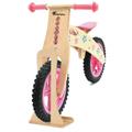 Kidzmotion Ooowee Pink Wooden Balance Bike with stand