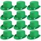 Green Satin Top Hat - Fancy Dress Dance Show Accessory Green With Satin Band Adults Sturdy Top Hat - Green Pack of 12