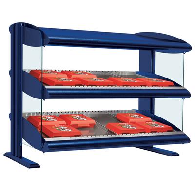 Hatco HXMS-36D Navy Blue LED 36" Slanted Double Shelf Merchandiser - 120/208V