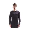 JASMINE SILK Round Neck Pure Silk Thermal Long Sleeves Top Black (Medium)