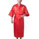 Bon amixyl Men’s Dressing Gown Bathrobe Satin Silk Bath Robe Kimono Gown Dragon Embroidery Yukata Hakma Vintage Red