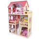 boppi Tall Wooden Girls Dolls House 3 Storey with 17 Play Furniture Accessories