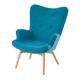 Fauteuil style scandinave bleu pétrole