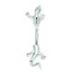 14ct White Gold 14 Gauge Lizard Body Jewelry Belly Ring Measures 31x11mm Jewelry Gifts for Women