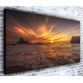 Sun Beach Wall Décor Panoramic Canvas Wall Art Print Framed XXL 55 inch x 24 inch Over 4.5 ft Wide x 2 ft High Ready to Hang Canvas Print - Landscape Photograph - Modern Art