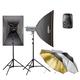 Walimex Pro VC Excellence Studioset Classic 6.3 inkl. 1x 600 Watt/1x 300 Watt Studioblitz/Softbox/Reflexschirm/Blitzauslöser/Lampenstativ