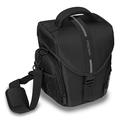 PEDEA DSLR-Kameratasche *Essex* Fototasche für Spiegelreflexkameras mit wasserdichtem Regenschutz, Tragegurt und Zubehörfächern, Gr. L schwarz/grau