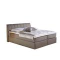 Maintal Boxspringbett Vanilla, 100 x 200 cm, Strukturstoff, Tonnentaschenfederkern Matratze H3, taupe