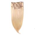 hair2heart Clip in Echthaar Extensions, 7 tlg. 100g Set, 60cm - glatt - #18 haselnussblond