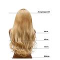 hair2heart Clip in Extensions - 60cm Länge - 130g Haargewicht - glatt - Haarteil, optisch wie Echthaar - 613 lichtblond