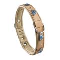 Ferplast 76102051 Lederhalsband GIOTTO BE C 25/44, für Hunde, Breite: 2,5 cm, Halsumfang: 40-44 cm, beige mit Applikationen