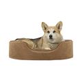 Furhaven Pet Nap Ovales Bett aus Fleece und Wildleder für Hund Oder Katze, Large, Kamel