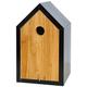 Luxus-Vogelhaus 46762e Designer Nistkasten für Vögel, aus Holz (Eiche, Massivholz), für Garten, Balkon, mit Spitzdach, Farbe: Schwarz - Nisthilfe Vogelhaus