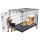 JEWETT CAMERON COMPANY Hundebox - Lucky Dog Kleine 2-türige Hundebox enthält Anti-Wackel-Stabilisatoren, abnehmbare Wanne mit Matte, Griff. Perfekt für Reisen & Hundetraining (L 61 x B 46 x H 53 cm)