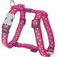 Red Dingo Designer Hundegeschirr, limettengrüne Sterne auf Hot Pink, 20mm x Halsumfang: 36-59cm/Körper 45-66cm Größe M