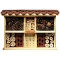 Luxus-Insektenhotels 22628e Insektenhotel Landhaus Komfort, fertig gebautes Insektenhaus, 47x34x12,5 cm, Bienenhotel aus stabilem Vollholz, Marienkäferhaus/Schmetterlingshaus