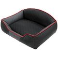 HobbyDog LELICZG10 Hundebett/Sofa/Korb Elite mit Kunstleder, schwarz/graphit, L 65 x 50 x 24 cm