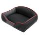 HobbyDog XXLELICZG10 Hundebett/Sofa/Korb Elite mit Kunstleder, schwarz/graphit, XXL, 110 x 85 x 30 cm