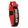 JULIUS-K9, 100HA-K-R-2015 Color & Gray K9-Halsband mit Haltegriff, Sicherheitsverschluss und Logo, 40 mm*38-53 cm, verstellbar, rot-grau