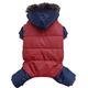Doggy Dolly W279 Schneeanzug mit Kapuze und Fleece Futter, blau/rot, Größe : L