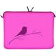 Digittrade LS122-13 Early Bird Designer Notebook Tasche 13.3 Zoll (33.8 cm) aus Neopren Laptop Schutzhülle 13 bis 14 Zoll Sleeve Hülle Vogel pink-rosa
