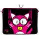 Kitty to Go LS140-13 Designer Mac Book Tasche 13 Zoll aus Neopren passend als iPad Pro Case 12.9 bis 13.3 Zoll (33.8 cm) MacBook Air Bag Katze schwarz-rosa