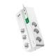 APC-Surge Protector - PM6U-GR - Steckdosenleiste mit Überspannungsschutz (6-fach Stecker Schuko, schaltbar, 2 USB-Ladeausgänge - Farbe: weiß)