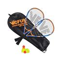 VICFUN Speed-Badminton 100 Set Junior - 2 Badmintonschläger, 3 Bälle und eine hochwertige Badmintontasche