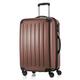 HAUPTSTADTKOFFER - Alex - 4 Doppel-Rollen Hartschalen-Koffer Trolley Rollkoffer Reisekoffer, 65 cm, 74 L, Braun