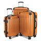 HAUPTSTADTKOFFER Alex - 3er Kofferset, Trolley-Set, Rollkoffer, Reisekoffer, (S, M & L), Orange