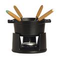 Staub Mini Fondue Set (10 cm, 0,25 L mit mattschwarzer Emaillierung im Inneren des Topfes) schwarz