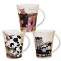 Churchill China Alex Clark Becher Farmyard Animals/Bauernhoftiere, 6 Stück in 3 Designs