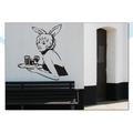 Indigos WG30035-90 Wandtattoo w035 Bunny Hase Sexy Frau Wandaufkleber 120 x 107, silber