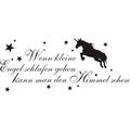 INDIGOS WG20043-70 Wandtattoo w043 Spruch Wenn kleine Engel schlafen kann man den Himmel sehen 96 x 40 cm, schwarz