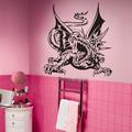 Indigos WG20354-31 Wandtattoo w354 Drachen Feuer Monster Wandaufkleber, 96 x 86 cm, Rot