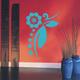 Indigos 4051095125839 Wandtattoo/Wandaufkleber - f8 Abstraktes Design Tribal/minimalistische geschwungene Ranke mit schöner Blüte und Punkten, Vinyl, türkis, 120 x 87 cm