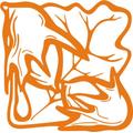 Indigos 4051095294030 Wanderaufkleber - e60 schönes Blätterwerk Blatt Blüte Blumen Pflanzen Ranke, Vinyl, orange, 40 x 40 x 1 cm