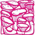 Indigos 4051095296065 Wanderaufkleber - e58 schöne Pilze Blätterwerk Blatt Blüte Blumen Pflanzen Ranke, Vinyl, rosa, 120 x 116 x 1 cm