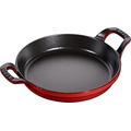 Staub 1302006 stapelbare Auflaufform, rund 20 cm, 0,75 L mit mattschwarzer Emaillierung im Inneren der Auflaufform, kirschrot