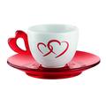 Guzzini Fratelli Love, 6 Espressotassen mit Untertassen, SAN|Porcelain