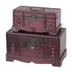 Vintiquewise Old Trunk/Schatztruhe, Holz, antique Cherry, Set von 2