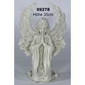 Casa Collection 09278 Engel mit großen Flügeln, klein, kniend, betend, 30 cm, antikweiß