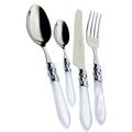 Bugatti ALC1M-S4250 Aladdin Kaffeelöffel-Set, 24-teilig, Tafelservice, Stahl/ABS, weiß, 39 x 27 x 5 cm