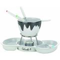 Kela 66487 Schokoladenfondue-Set, Integrierte Schale, Keramik 7-tlg., 4 Personen, Blob, 300 ml