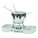 Kela 66487 Schokoladenfondue-Set, Integrierte Schale, Keramik 7-tlg., 4 Personen, Blob, 300 ml