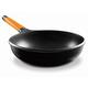 Fundix Wok aus Aluminiumguss, Antihaftbeschichtung, Induktion, abnehmbarer Griff, 28 cm, 4 l, Orange