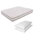 Ailime Matratze Doppelbett Abnehmbarer Memory-Schaum 6 cm 180 x 200 Höhe 25 cm Zwei Kissen Memory-Schaum Höhe 13 cm Relax ORTOPEDICO