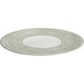 Alessi Servierplatte Acquerello rund, Porzellan, Silber, 33 x 35.5 x 10 cm