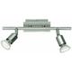 Reality Leuchten LED Spotleuchte 2-flammig, nickel matt, inklusiv 2 x GU10/3.0W, 230 Lumen, 3000K, 35.5 cm R82942107