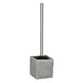 Wenko WC-Garnitur Granit in grau, Polyresin, 10.3 x 10.3 x 39.5 cm